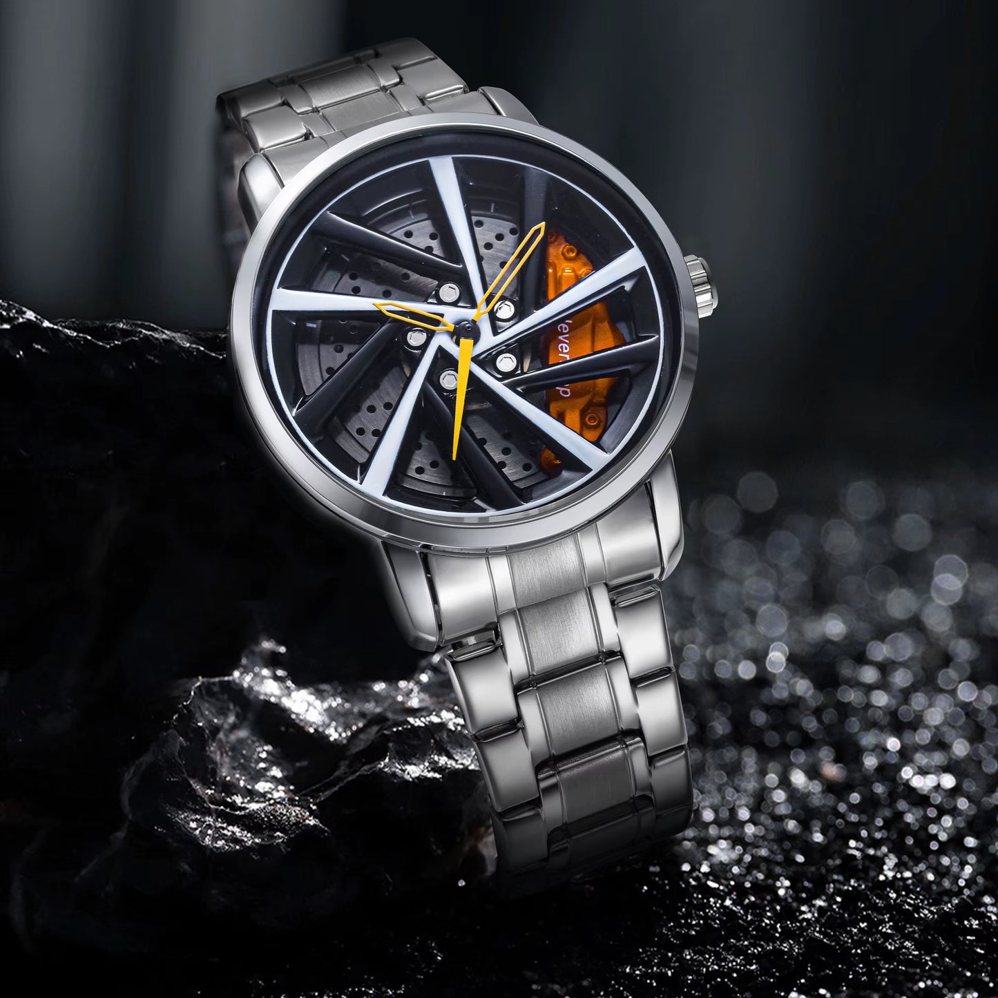 Original Rotate Watches Car Rim Watch 3D Real Men Watches Waterproof Quartz Men'S Sports 360° Rotate Wheel Watches for Men Clock