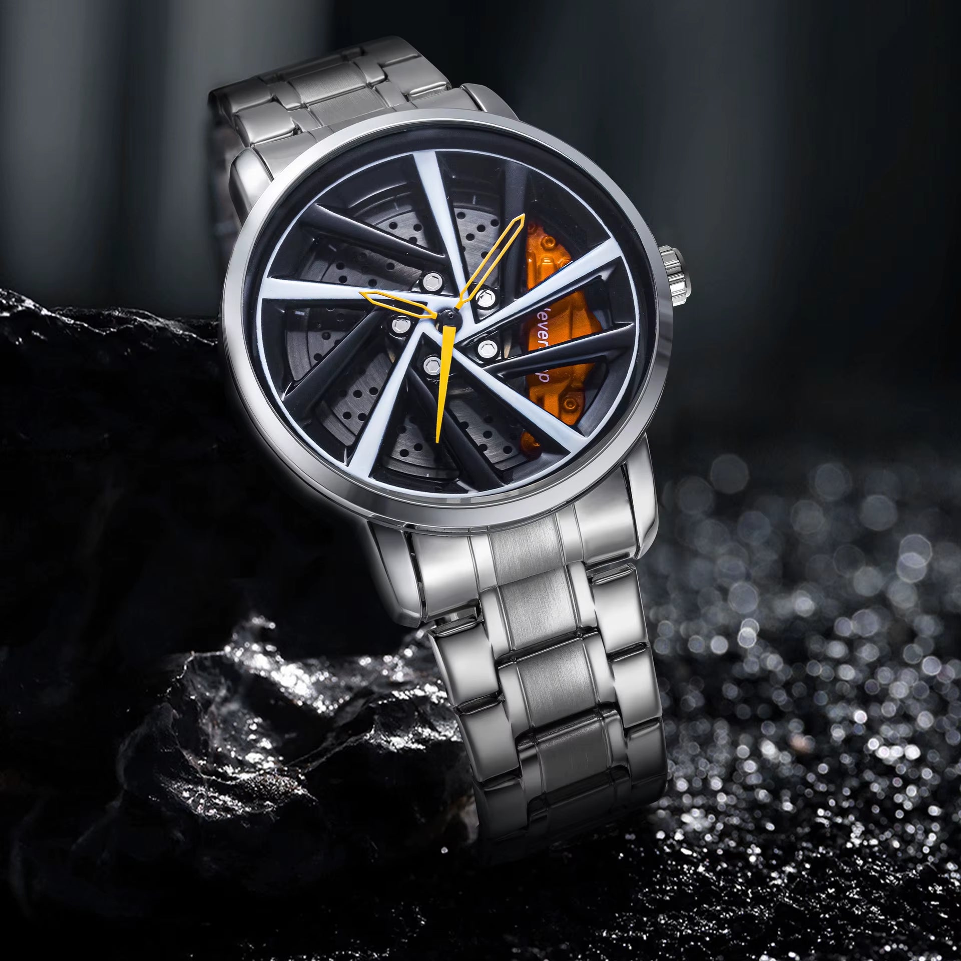 Original Rotate Watches Car Rim Watch 3D Real Men Watches Waterproof Quartz Men'S Sports 360° Rotate Wheel Watches for Men Clock