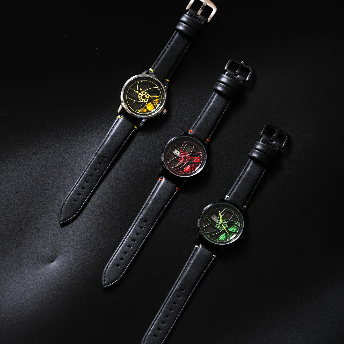 3D Sports Car Wheel Hub Mens Watches Spinnning Wholesale Cartoon Characters Watches Quartz Waterproof 360 Rotate Reloj Hombre