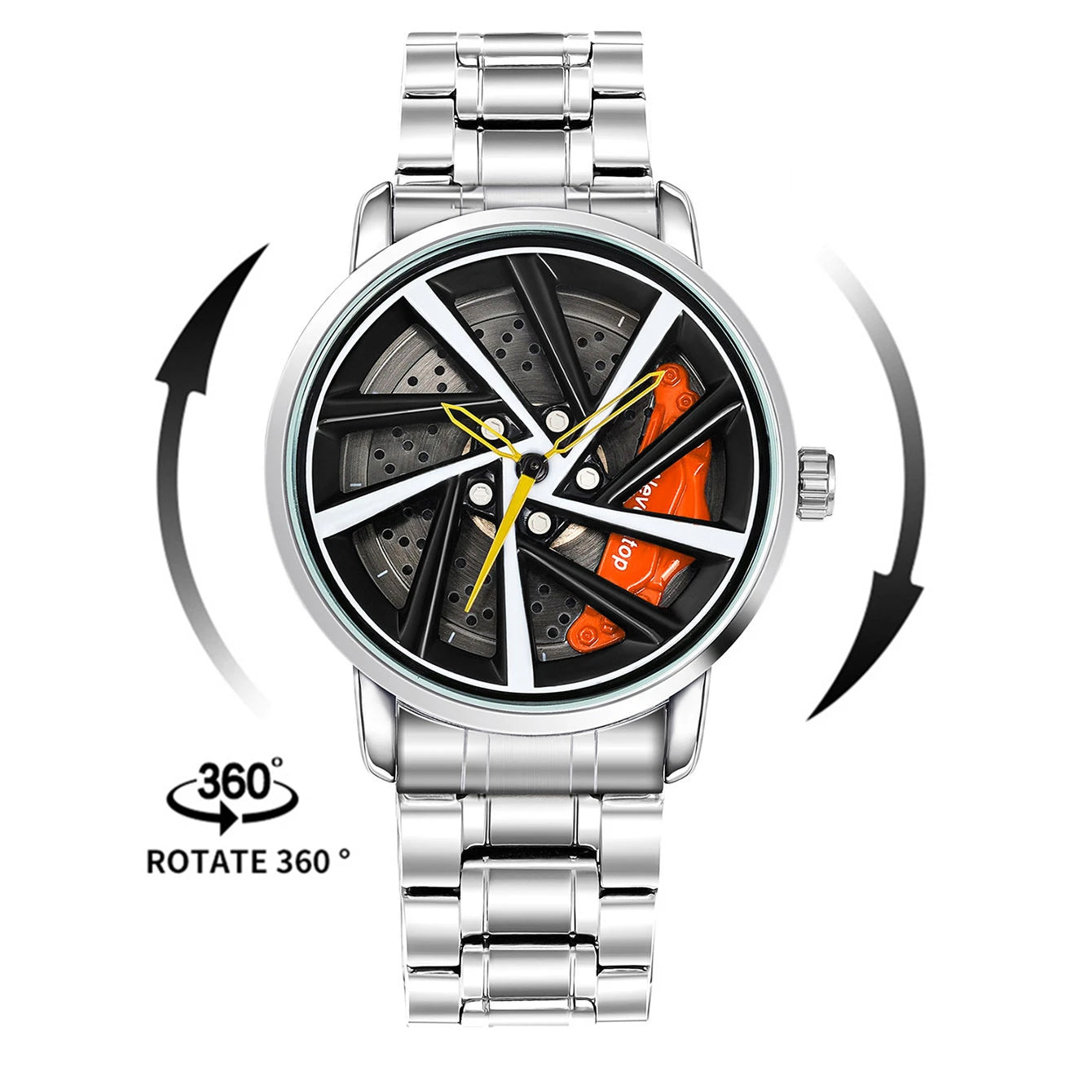 Original Rotate Watches Car Rim Watch 3D Real Men Watches Waterproof Quartz Men'S Sports 360° Rotate Wheel Watches for Men Clock