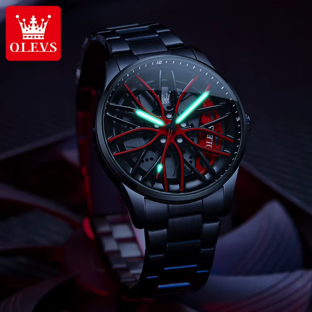 Men Watches Waterproof Rotary Sport Car Rim Man Luxury Watch High Quality Fashion Stainless Steel Quartz Men'S Watches