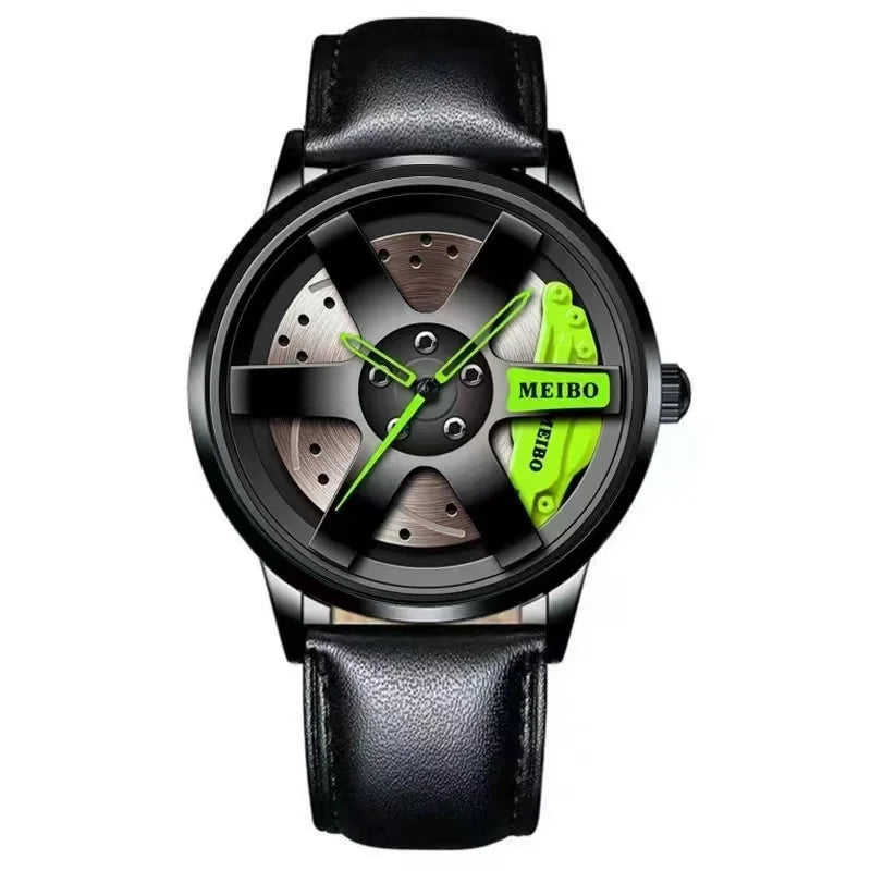 Fashion Mens Car Wheel Watches Luxury Stainless Steel Waterproof Watch for Men Quartz Wrist Watches Male Clock Relogio Masculino